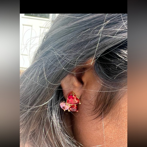 NWOT Kate Ks Spade My Love Cluster Heart Stud Earrings Cubiz Zirconia pa… - Picture 10 of 11